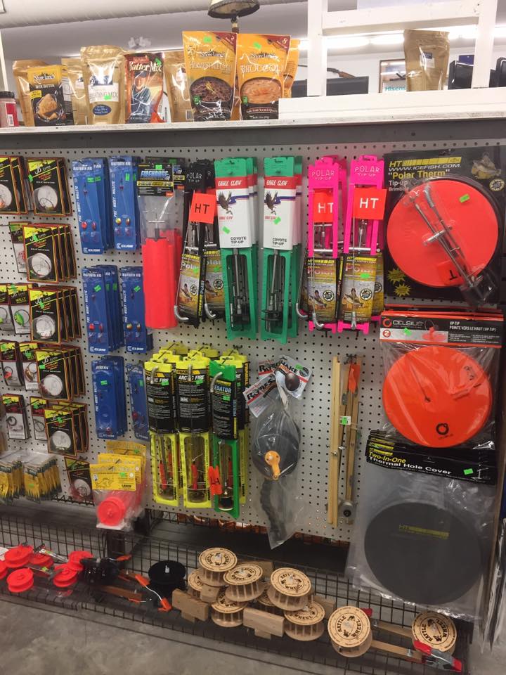 variety of ice fishing accessories at MD Pawn & Bait